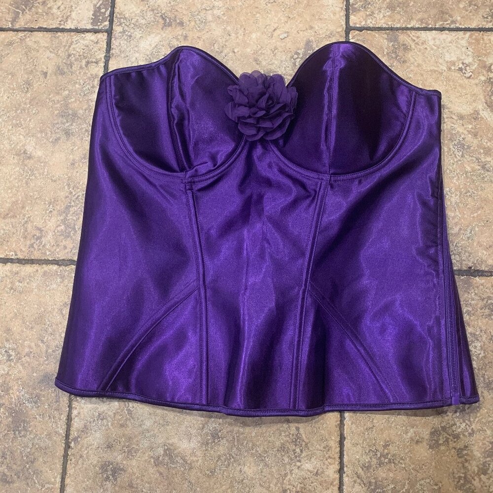 Purple Satin Like Corset/Bustier 1X